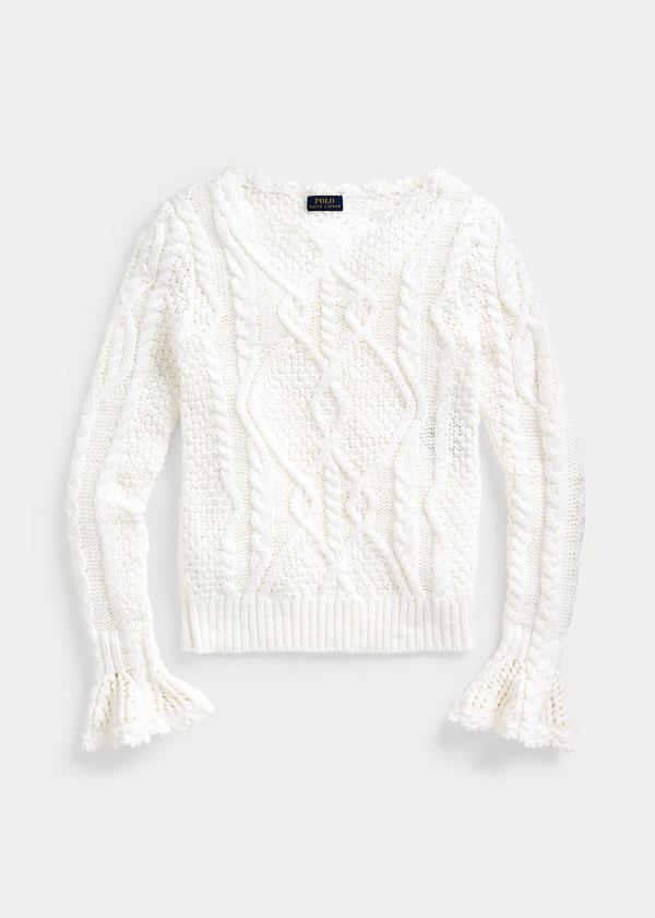 Polo Ralph Lauren Aran-Knit Striktrøje Dame Danmark (LAGTE7812)